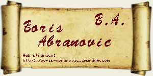 Boris Abranović vizit kartica